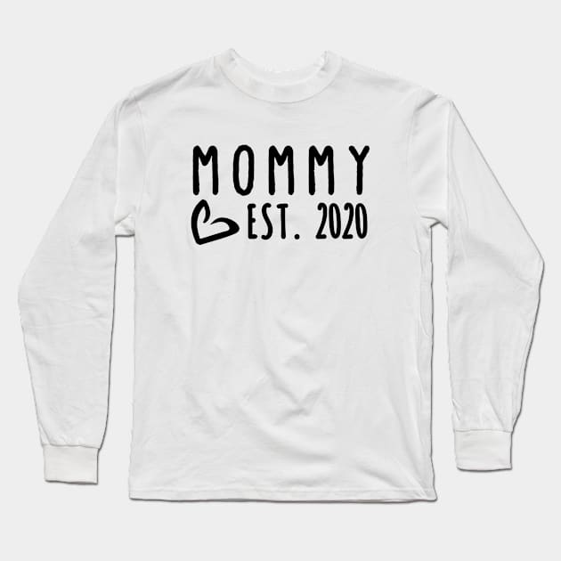 Mommy Est 2020 Custom Pregnancy Reveal Long Sleeve T-Shirt by MoodPalace